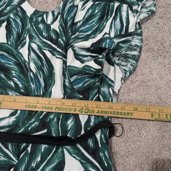 Who What Wear Tropical Palm Print Midi Dress Linen blend Size Small - Picture 5 of 10